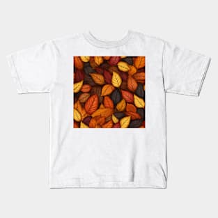 Autumn Leaves Pattern 28 Kids T-Shirt